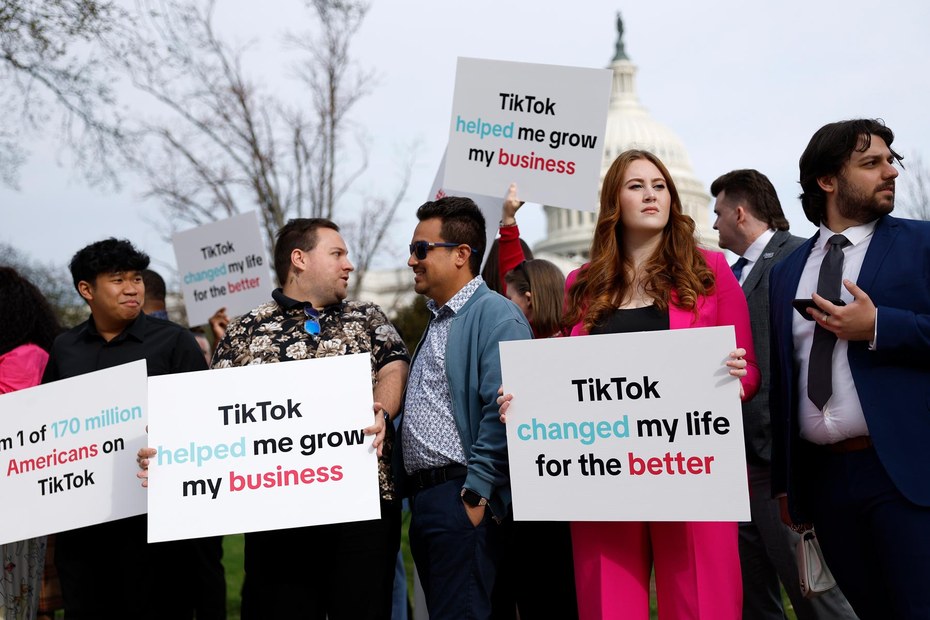 Demo vor dem Kapitol in Washington gegen das geplante TikTok-Verbot