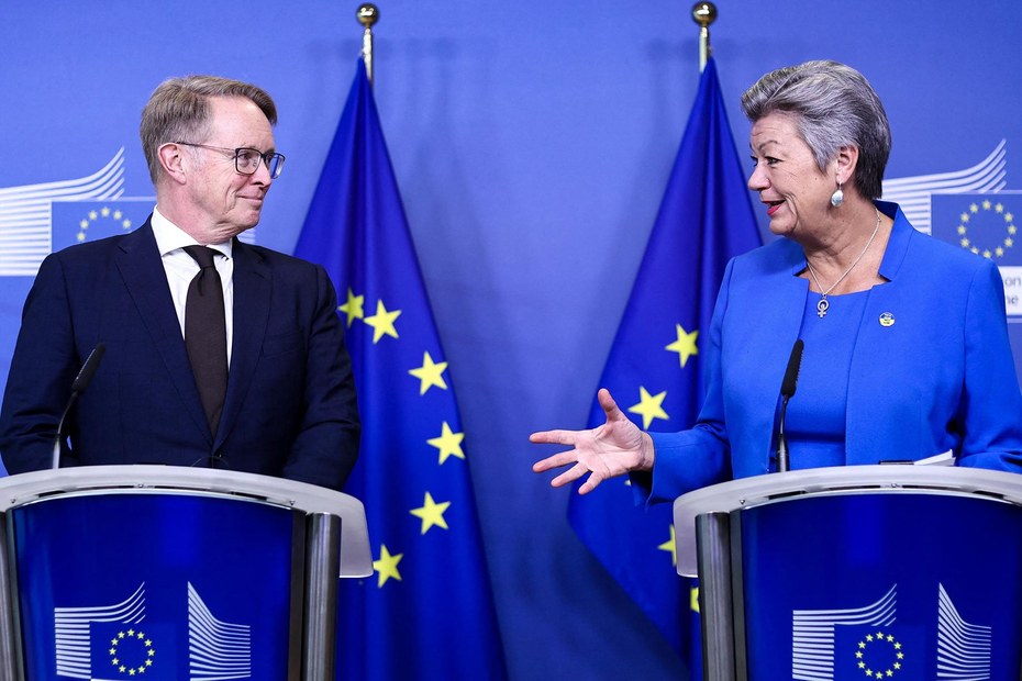 EU-Innenkommissarin Ylva Johansson und der neue Frontext-Chef Hans Leijtens