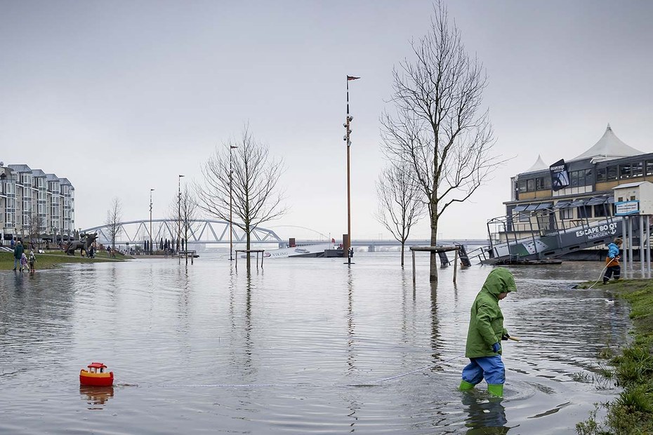 Hochwasser in Nijmegen Nahe der deutsch-holländischen Grenze