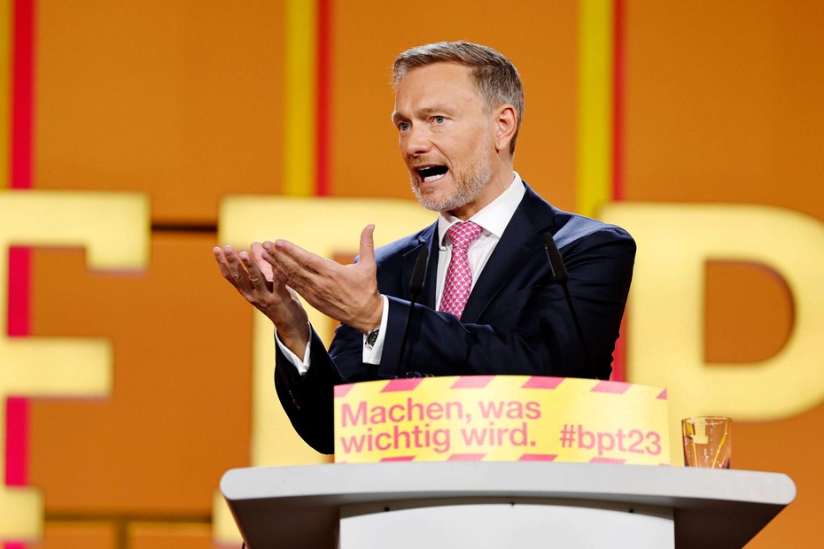 FDP-Parteivorsitzender Christian Lindner beim Bundesparteitag im April