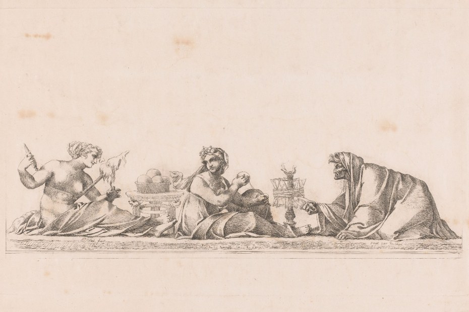 Alphonse-Victor Colas, Drie schikgodinnen, 1846, Radierung