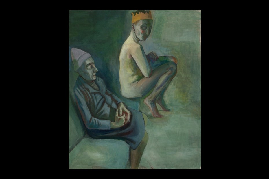 Doris Ziegler: Selbst mit Mutter und Krone, 1996, Eitempera, Öl auf Hartfaser, 120 x 100 cm, Besitz der Künstlerin