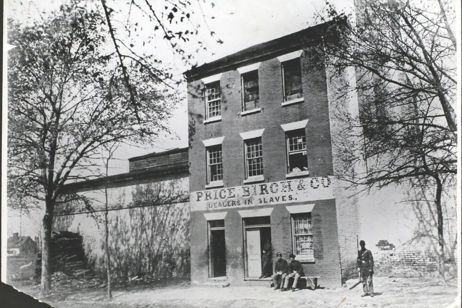 Kein ungewöhnlicher Anblick: Die Geschäftsräume von „Price, Birch & Co – Händler für Sklaven“, auf einem Sklavenmarkt in Alexandria, Virginia (1860)