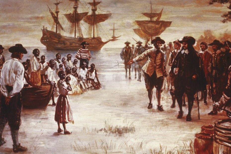 1619: Die „White Lion“ legt mit den ersten aus Afrika verschleppten Menschen an der Küste Virginias an
