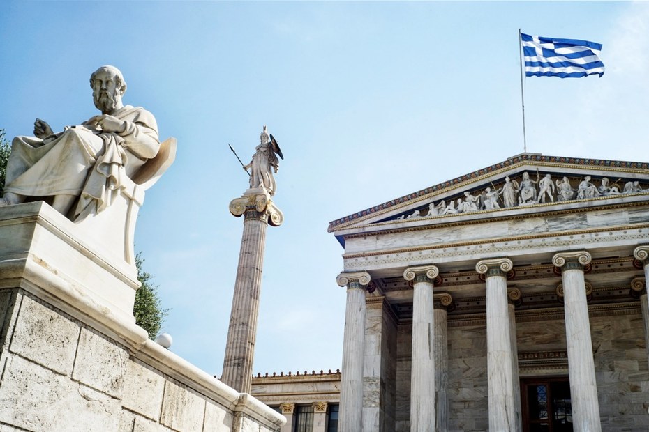 Unbestritten ein Denker: Platons Statue in Athen