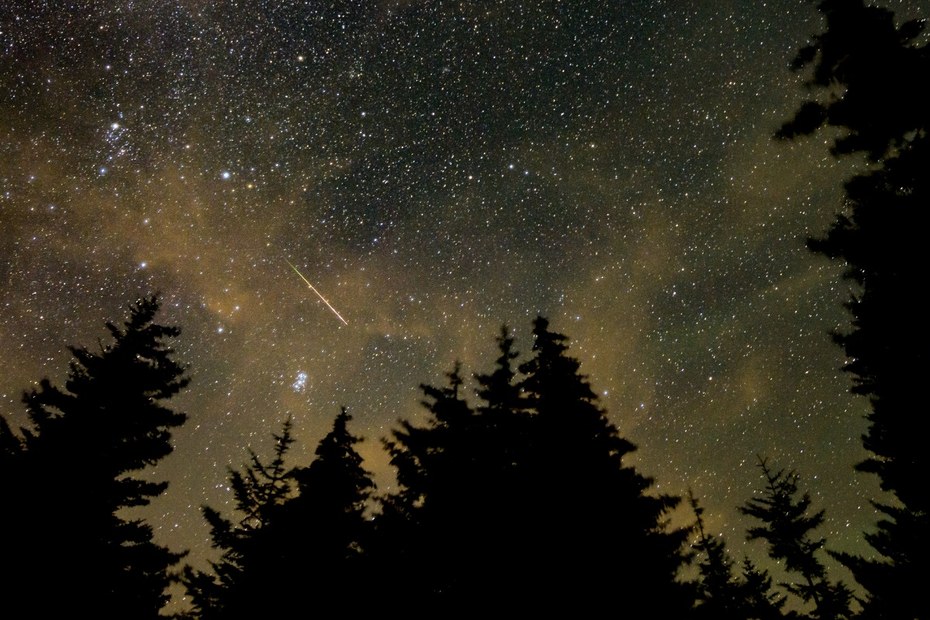 Langzeitbelichtung des Sternenhimmels über West Virginia, USA