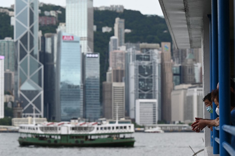 Der Hafen in Hongkong, China.